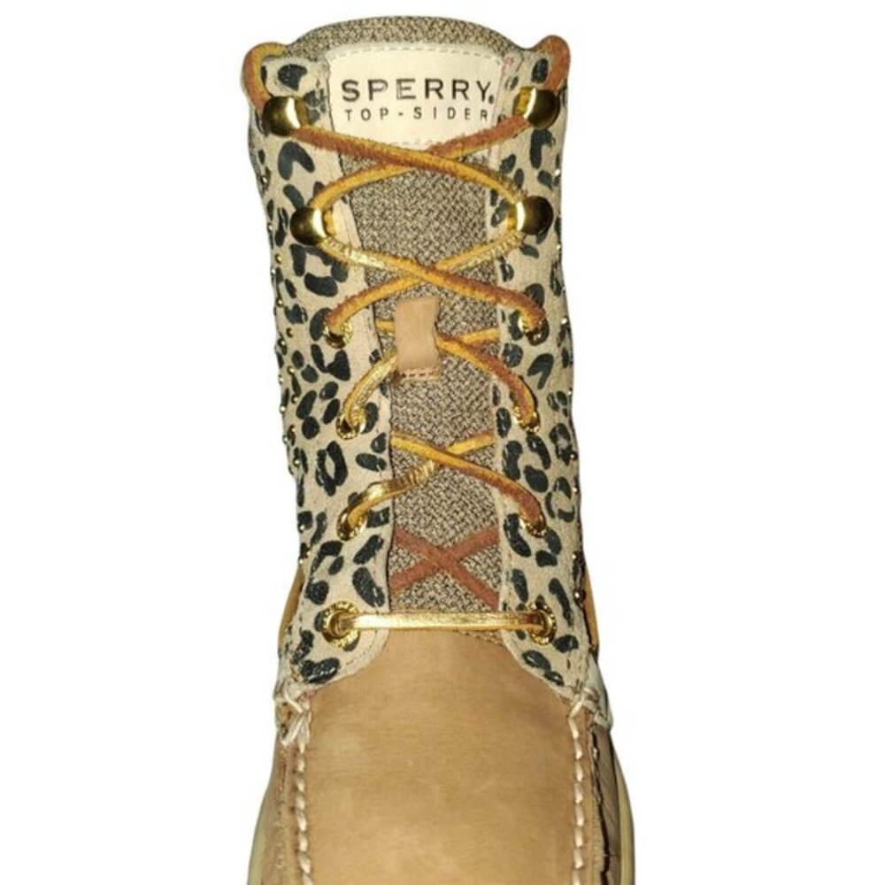 Sperry Top-Sider‎ Hikerfish Leopard Studded Size 5.5 M Shoes Lace Up Boots - Picture 5 of 10